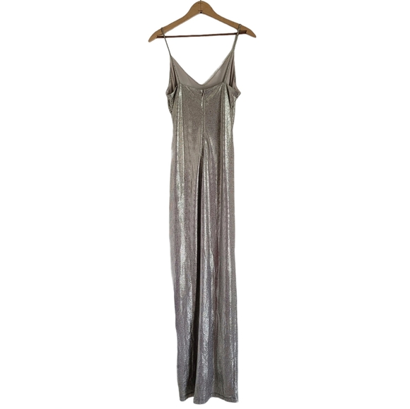 Betsy & Adam Silver Metallic Evening Dress - Picture 3 of 10